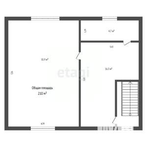 Дом 210м&sup2;, 3-этажный, участок 10 сот.  