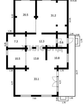 Дом 143м&sup2;, 2-этажный, участок 7 сот.  