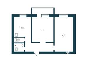 2-к квартира, вторичка, 61м2, 5/5 этаж