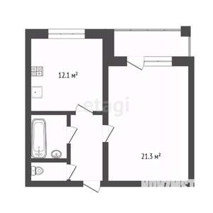 1-к квартира, вторичка, 22м2, 2/5 этаж