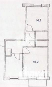 2-к квартира, вторичка, 43м2, 4/5 этаж