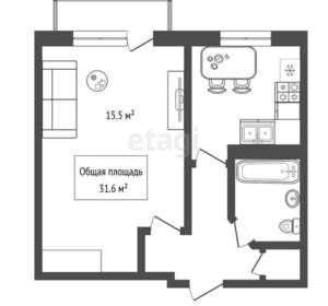 1-к квартира, вторичка, 32м2, 5/5 этаж