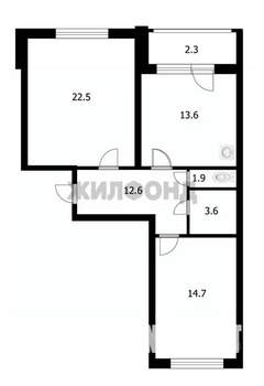 2-к квартира, вторичка, 71м2, 10/10 этаж