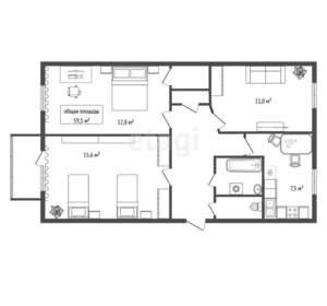 3-к квартира, вторичка, 60м2, 4/5 этаж