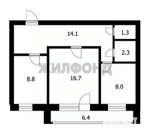 2-к квартира, вторичка, 51м2, 7/9 этаж