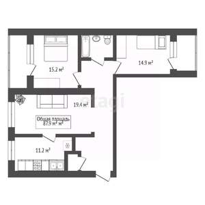 3-к квартира, вторичка, 88м2, 7/10 этаж