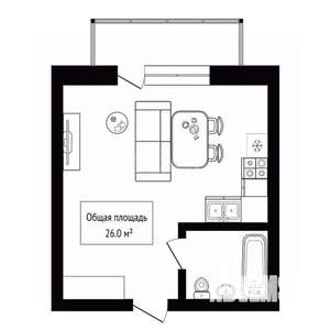 Студия квартира, вторичка, 26м2, 2/3 этаж