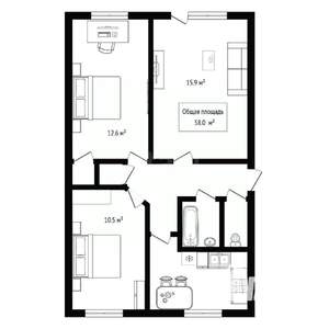3-к квартира, вторичка, 58м2, 5/5 этаж