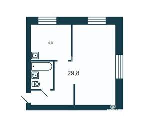 1-к квартира, вторичка, 30м2, 1/4 этаж