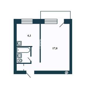 1-к квартира, вторичка, 34м2, 4/5 этаж