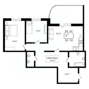 3-к квартира, вторичка, 114м2, 1/5 этаж