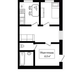 3-к квартира, вторичка, 61м2, 3/5 этаж