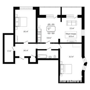 3-к квартира, вторичка, 108м2, 8/9 этаж