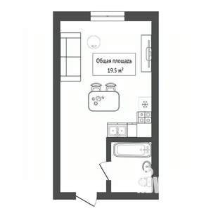 Студия квартира, вторичка, 20м2, 3/9 этаж