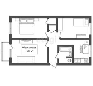 3-к квартира, вторичка, 58м2, 3/5 этаж