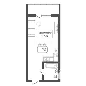 Студия квартира, вторичка, 21м2, 2/3 этаж
