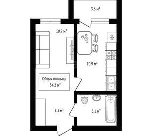 1-к квартира, вторичка, 34м2, 4/5 этаж