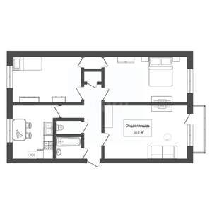 3-к квартира, вторичка, 58м2, 5/5 этаж