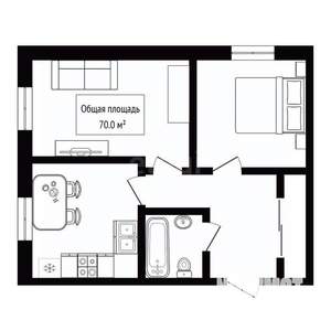 2-к квартира, вторичка, 70м2, 4/10 этаж