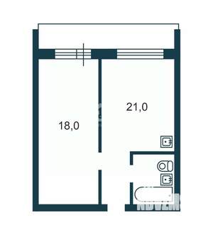 1-к квартира, вторичка, 48м2, 2/4 этаж