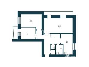 3-к квартира, вторичка, 60м2, 2/4 этаж
