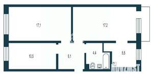 3-к квартира, вторичка, 61м2, 3/5 этаж