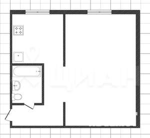 1-к квартира, вторичка, 32м2, 1/4 этаж