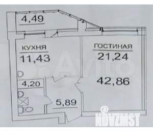 1-к квартира, вторичка, 41м2, 5/9 этаж