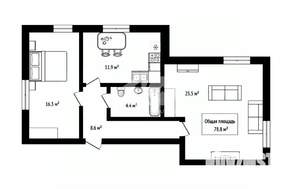 2-к квартира, вторичка, 79м2, 1/3 этаж