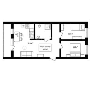 3-к квартира, вторичка, 67м2, 4/5 этаж