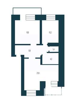 2-к квартира, вторичка, 63м2, 3/6 этаж
