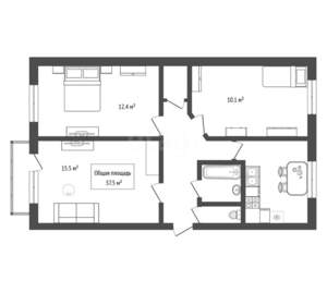 3-к квартира, вторичка, 58м2, 2/5 этаж